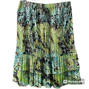 Pleated Midi ruffles & layers Skirt BOHO CASUAL WHIMSY 90s Y2K Brat Girl Summer - Picture 1 of 2