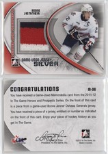 2011-12 ITG Heroes and Prospects Game-Used Silver Jersey Boone Jenner #M-36