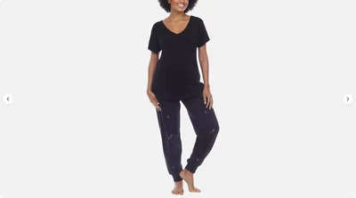 Honeydew 2 изделия пижамы хлопок смесь вышитый Топ брюки гостиной (черный, S) новый с Ярлыками - Изображение 1 из 4