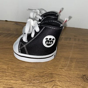 Scarpe sneakers alte Build A Bear bianche e nere stile Teddy Converse BABW - Foto 1 di 6