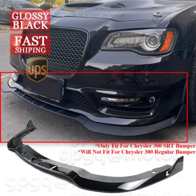 For Chrysler 300 C S SRT 2015-2023 V3 Glossy Black Front Bumper Lip Splitter Kit - Image 1 of 4