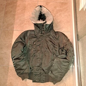 Very Old US Military Air Crew Flying Jacket with attached Hood N2B, medium WWII - Picture 1 of 21