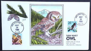 U.S. Used #2285 25c Owl 1988 Collins First Day Cover (FDC) - Picture 1 of 1