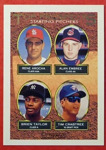 1993 Topps Gold Prospect #742 Rene Arocha, Alan Embree, Brien Taylor & Crabtree - Picture 1 of 2