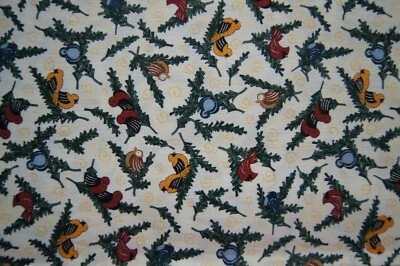 2 Yards Moda Warm & Wooly Winter Birds Holiday Cotton Quilting Fabric 74" X 44" - Image 1 of 2