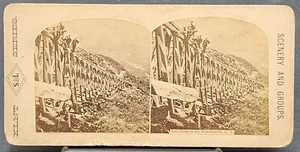 Men on Railroad Trestle on Mt. Washington, New Hampshire- Stereoview - Picture 1 of 2