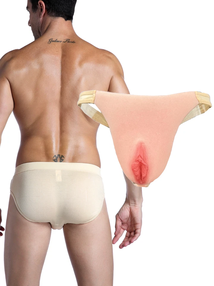 BIMEI Silicone Fake Vagina Thong Brief PantyUnderwear Camel Toe Transgender - Image 1 of 4