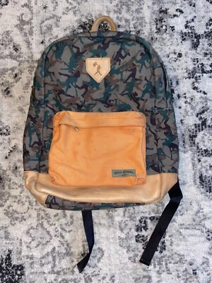 Baseballism Glove Leather Canvas Backpack Computer Bag Beige/Camo - Image 1 of 4