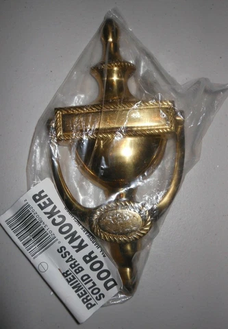 Door Knocker 8" Solid Brass Polished Brass Finish with engraving space Cover