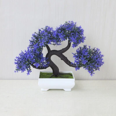 Artificial Plants Bonsai Tree Pot Fake Flowers Potted Ornaments Decor Home Offic - Image 1 of 4