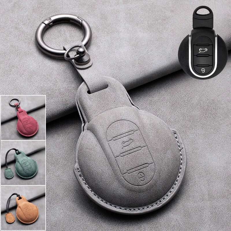 Genuine Leather Car Key Fob Cover Case For BMW MINI Cooper Clubman F54 F56 R55 Foto 1 de 4