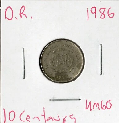 Coin Dominican Republic 10 Centavos 1986 KM60 - Image 1 of 2