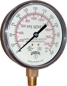 Winters PFE Pressure Gauge 3.5" Dial 0-300 psi/kPa 1/4" NPT for Water Use - Picture 1 of 1