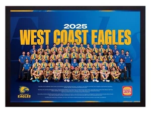 Framed 2025 West Coast Eagles AFL Football Poster - 84cm x 59.5cm x 3.5cm - Picture 1 of 3
