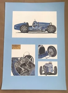 Bugatti print of Type 35 by Danielle Dessart limited edition lithograph #39/250 - Picture 1 of 6