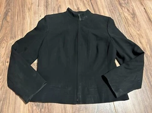 Ann Taylor Damen Full Zip Blazer Jacke Stehkragen Langarm 8 Petite Black - Bild 1 von 3