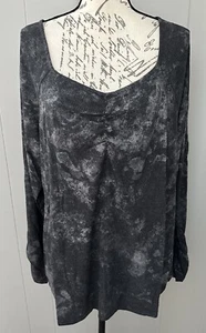 NEW RELEASE Lularoe Mia Sweetheart Long Sleeve Top Shirt Size 3XL Gray Tie Dye - Picture 1 of 5