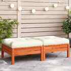 vidaXL Garden Footstools with Cushions 2 pcs Wax Brown Solid Wood Pine SP
