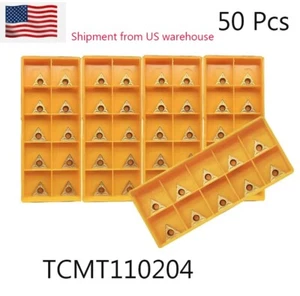50Pcs TCMT110204 251 TCMT21.51 Carbide Inserts For Lathe Turning Tool Boring - Picture 1 of 7