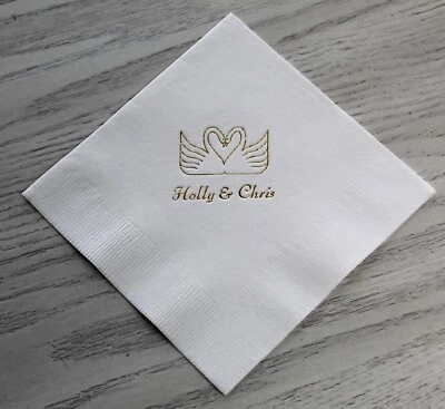 100 personalized wedding luncheon napkins baby shower birthday graduation - Image 1 of 4