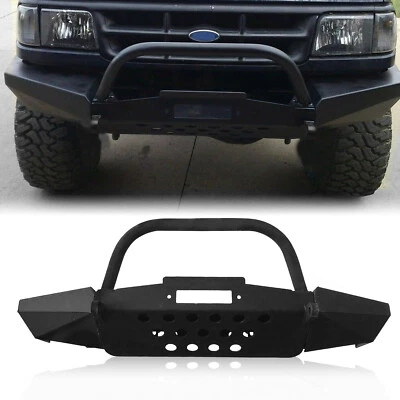 Fits 1998-2011 Ford Ranger Modular Front Winch Bumper w/ Bull Bar Textured Black Foto 1 de 4