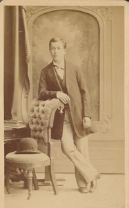 CDV Antique Photo Handsome Young Man Teenage Boy ID'd Fredrich Reich Eichler NY - Picture 1 of 5