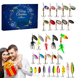 Fishing Christmas Advent Calendar 24 Days Baits Set Xmas Gift for Adult Kids - Picture 1 of 10