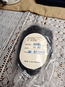 Vintage BabyDoll wig 11-12" Dk Brown Global Dolls (94) - Picture 1 of 6