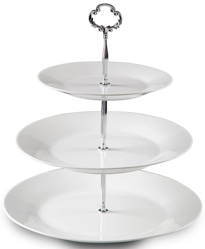 612001 Klikel Cake Stand Cupcake and Dessert Centerpiece 3 Tier Suitable Stoneware Plates 639737214314