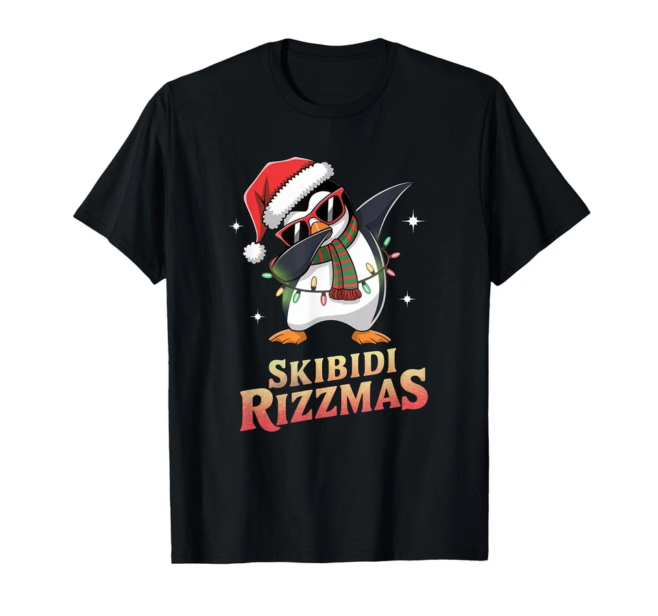 Camiseta Skibidi Rizzmas Gen Alpha Slang Navidad Pingüino Foto 1 de 1