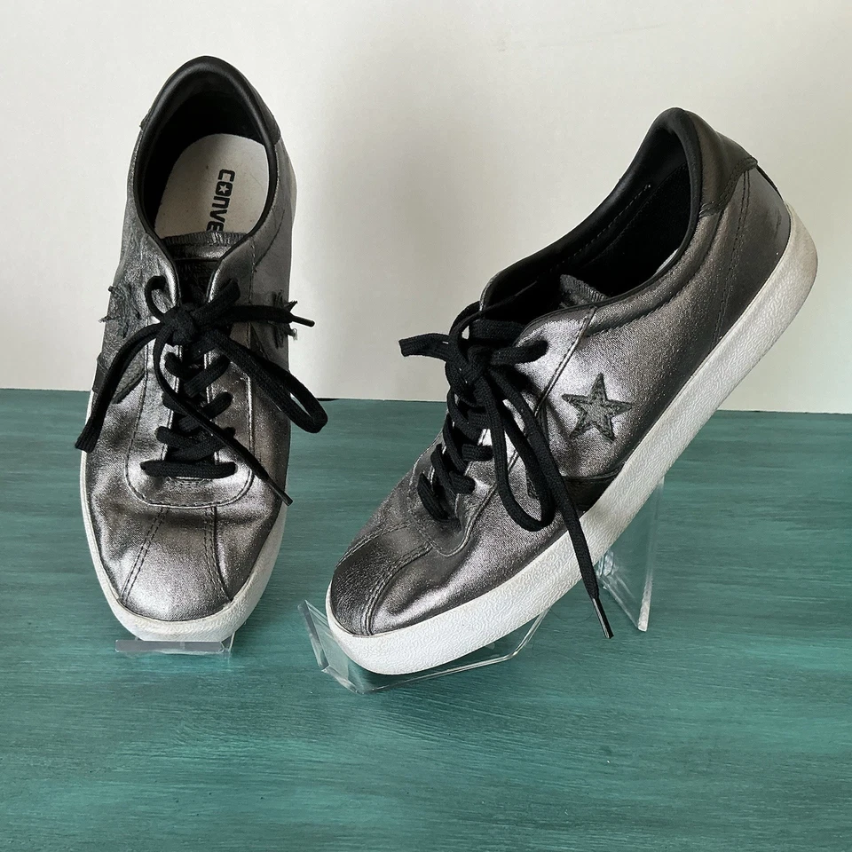 Converse Breakpoint Metallic Sz 8 Low Top Sneaker Black Classic Glam Casual Shoe - Image 1 of 4