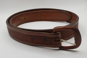 Vogt Belt Basket Weave Top Grain Leather Western Men's Sz 36 Mexico 041-044 - Picture 1 of 6