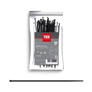 TOX Cable tie Clip, Black, UV-Resistant, for Universal use Indoors and Outdoors, - Photo 1/5
