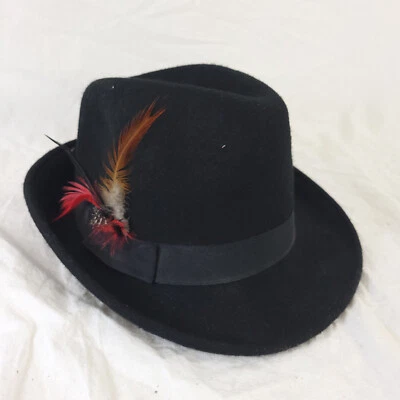 Sombrero de fieltro Fedora 100 % fieltro de lana, aplastable para viajes resistente al agua nuevo con etiquetas Foto 1 de 4
