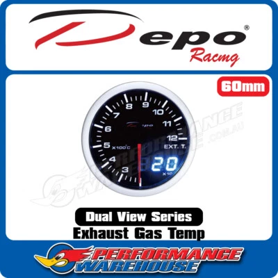 Depo Racing Exhaust Gas Temp Stepper Motor Gauge 60mm Dual View, Race, Drift - Image 1 of 4