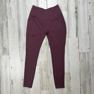 NWT Miss Adola Maroon Red Criss Cross Waist Active Leggings | Womens 6 - Picture 1 of 7