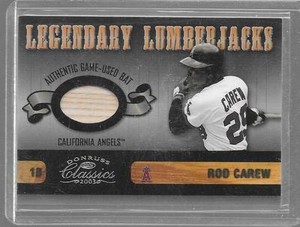 2003 Donruss Classics - ROD CAREW - Legendary Lumberjacks Game Bat - ANGELS /325