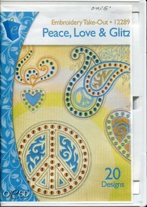 BORDADO PARA LLEVAR FUERA - PAZ, AMOR Y BRILLO - 20 DISEÑOS - PAQUETE # 12289 -0ESD - Imagen 1 de 3