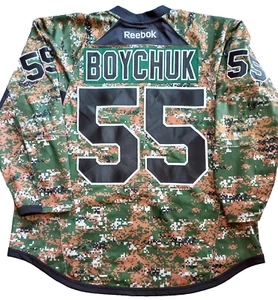 SIGNED Boychuk #55 NY Islanders 2016 Rbk TI Game jersey 58 Military Camo NHL vtg - Picture 1 of 9