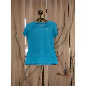 Under Armour Women's MD Semi-Fitted HeatGear V-Neck Tee - Blue - Picture 1 of 5