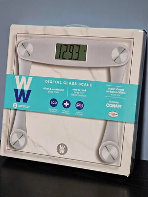 Weight Watchers by Conair Clear Digital Glass Bathroom Scale Backlit 400 Lbs NIB - Image 1 of 3