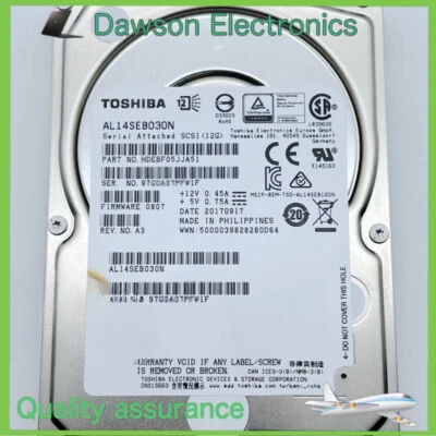 AL14SEB030N Toshiba 2.5" 12Gbps 300GB SAS SFF 10000 RPM Hard Drive New - Image 1 of 3