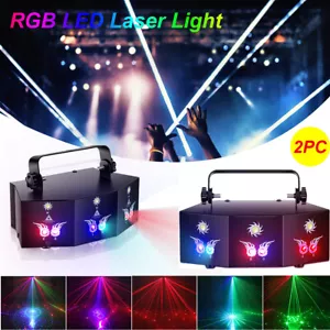 2PC 9-eye Laser Projector Stage Light LED RGB DMX Strobe DJ Disco Party Lighting - Picture 1 of 14