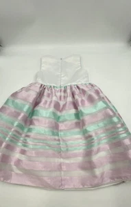 American Princess Purple And Teal Dress W/ White Satin Top Half - Size 5 - Used - Picture 1 of 7