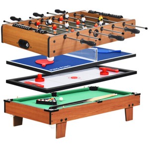 4 In 1 Multi Game Hockey Tennis Football Pool Table Billiard Foosball Gift
