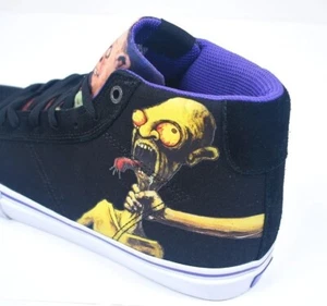 Emerica x Dinosaur Jr Omen Hi Sneakers, Sz 8, Black Skateboard Sk8 Shoes Hi Top - Picture 1 of 7