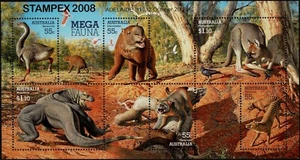 Mini hoja Mega Fauna 2008 - Stampex 2008 Adelaida sobreimpresión dorada. MNH. - Imagen 1 de 1