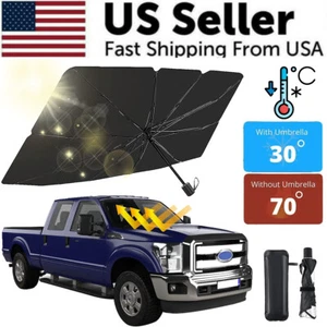 57" Foldable Car Windshield Sunshade Front Window Cover Visor Sun Shade Umbrella - Picture 1 of 10