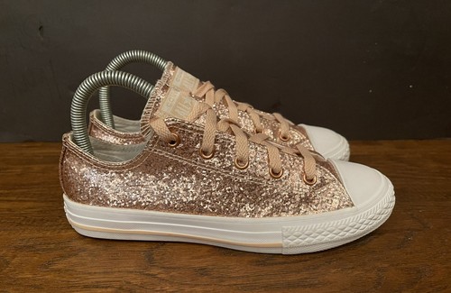 Converse bambina All Star basse rosa glitter usate in ottime condizioni taglia 3