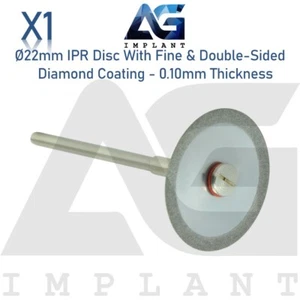 Recubrimiento de diamante fino de doble cara disco IPR de 22 mm 0,10 mandril ortopédico - Imagen 1 de 4